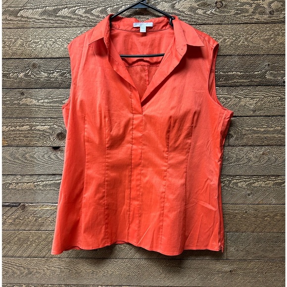Boss  NY Orange Sleeveless Blouse Size 14 - Picture 1 of 7